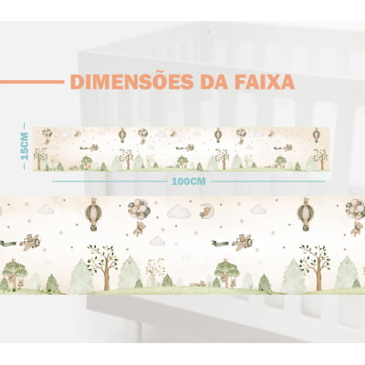 Faixa Decorativa Infantil Bebê Papel de Parede Ursinho Menino Balão - FX503