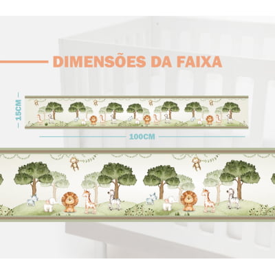 Faixa Decorativa Infantil Bebê Papel de Parede Safari - FX479