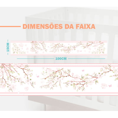 Faixa Decorativa Infantil Adesivo Árvore Rosa