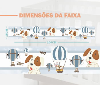 Faixa Decorativa Bebê Papel de Parede Aviador e Balões