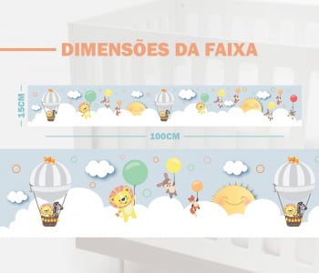 Faixa Decorativa Bebê Papel de Parede Safari no Céu