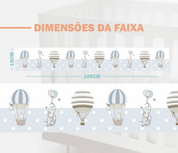 Faixa Decorativa Bebê Papel de Parede Elefantinhos Baloeiros