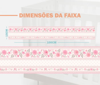 Faixa Decorativa Infantil Bebê Papel Parede Floral FX02 Papel de parede  infantil, Enxovais para Bebê, Kits Berço, Kit Cama, faixa decorativa, régua do crescimento, quadros decorativos infantil.