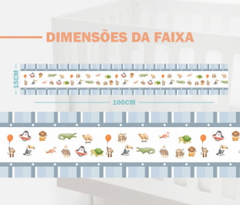 Faixa Decorativa Bebê Papel de Parede Safari Mapa Mundi