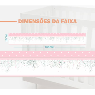 Faixa Decorativa Infantil Papel Parede Ramos e Flores FX473