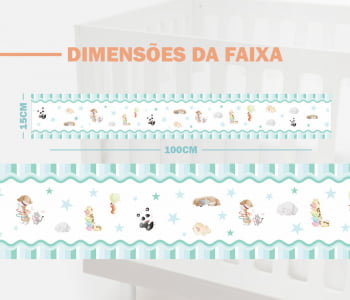 Faixa Decorativa Bebê Papel de Parede Safari Baby