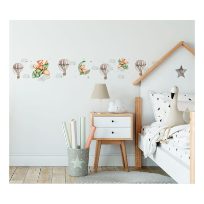 Faixa Decorativa para Quarto de Bebê Urso Balões