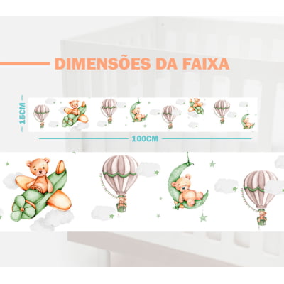 Faixa Decorativa para Quarto de Bebê Urso Balões