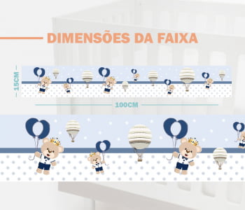 Faixa Decorativa Bebê Papel de Parede Ursinho Príncipe