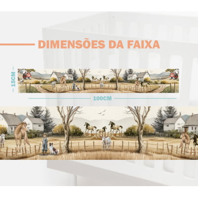 Faixa Decorativa Infantil fazenda animais cavalos menino - FX630