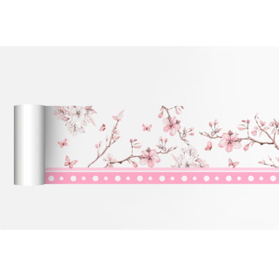 Faixa Decorativa para Quarto de Bebê Flores Delicas Menina