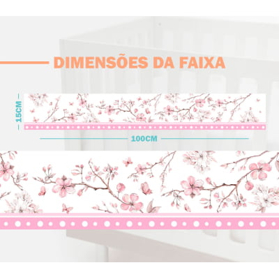 Faixa Decorativa para Quarto de Bebê Flores Delicas Menina