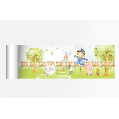 Faixa Decorativa Infantil Papel de Parede Fazendinha Feliz - FX225