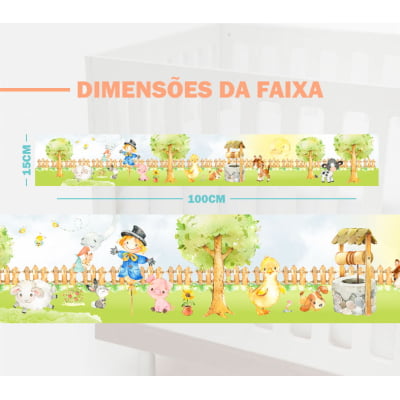 Faixa Decorativa Infantil Papel de Parede Fazendinha Feliz - FX225