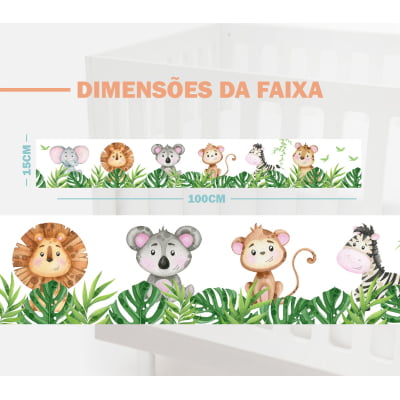 Faixa Decorativa Infantil Papel de Parede Safari Amiguinhos da Floresta - FX341