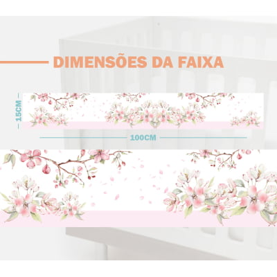 Faixa Decorativa Infantil Papel Parede Floral Rosa Pétalas Caindo FX423