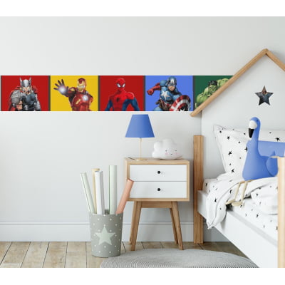 Faixa Decorativa para Quarto de Bebê Super Heróis