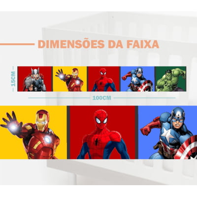 Faixa Decorativa para Quarto de Bebê Super Heróis