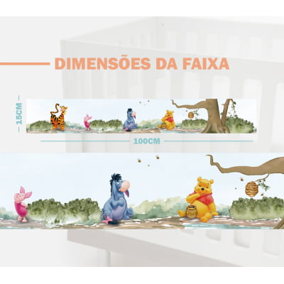 Faixa Decorativa Infantil Ursinho Abelhinhas amarelas Folhagem verde - FX352