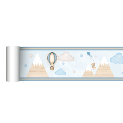 Faixa Decorativa Infantil Ursinho Aviador Baloeiro - FX566 