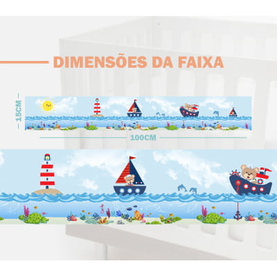 Faixa Decorativa Urso Marinheiro Oceano