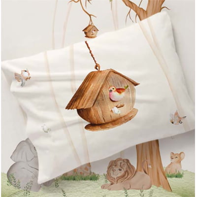 Lençol de Solteiro Safari Bosque Menino - L541 Papel de parede  infantil, Enxovais para Bebê, Kits Berço, Kit Cama, faixa decorativa, régua do crescimento, quadros decorativos infantil.