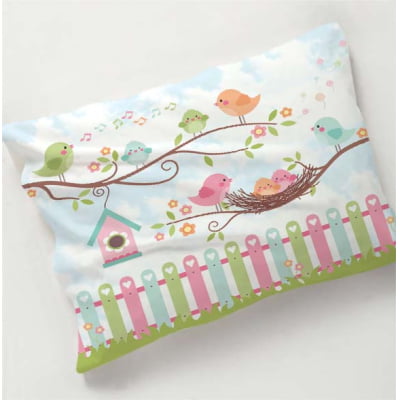 Lençol de Solteiro Infantil Jardim Encantado Pássaros Menina- L29 Papel de parede  infantil, Enxovais para Bebê, Kits Berço, Kit Cama, faixa decorativa, régua do crescimento, quadros decorativos infantil.