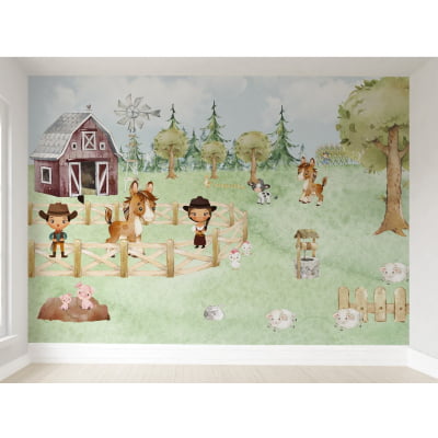 Papel de Parede Infantil Fazendinha