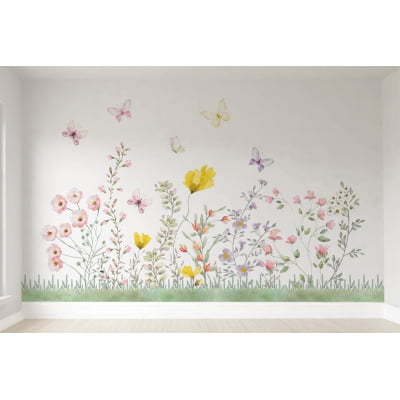 Papel de parede Floral Aquarela Infantil menina - VR465