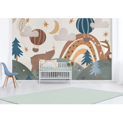 Papel de Parede Infantil Safari Balões