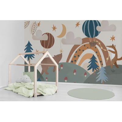 Papel de Parede Infantil Safari Balões