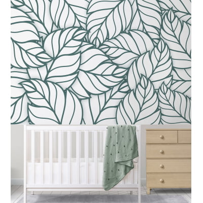 Papel de parede Infantil Folhas Verdes Natureza