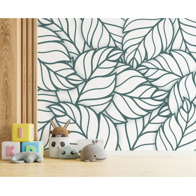 Papel de parede Infantil Folhas Verdes Natureza