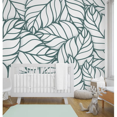 Papel de parede Infantil Folhas Verdes Natureza