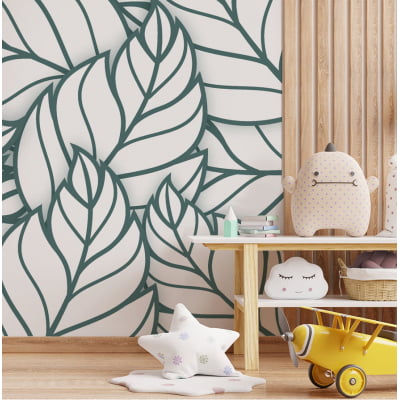 Papel de parede Infantil Folhas Verdes Natureza