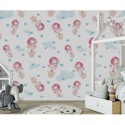 Papel de Parede Infantil Girafinha nos Balões
