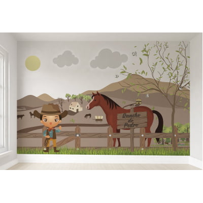 Papel de Parede Infantil Rancho Cowboy