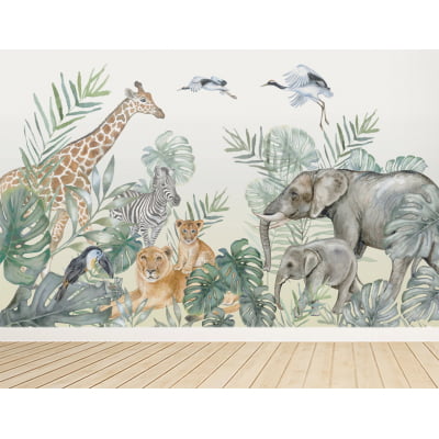 Papel de Parede Infantil Safari Aventura na Selva