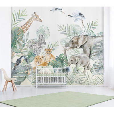 Papel de Parede Infantil Safari Aventura na Selva