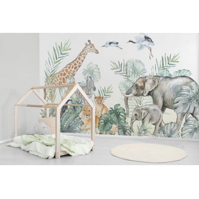 Papel de Parede Infantil Safari Aventura na Selva