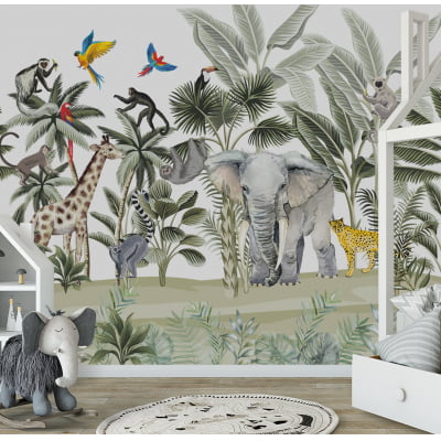 Papel de Parede Infantil Safari Aventura na Selva - VR427