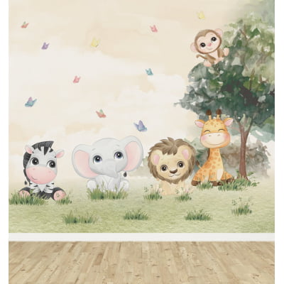 Papel de Parede Infantil Safari Baby