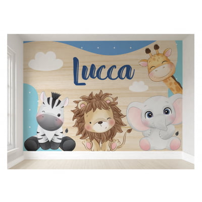 Papel de Parede Infantil Safari Fofo - VR467