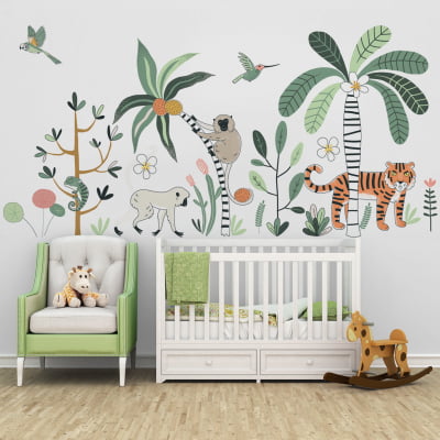 Papel de Parede Infantil Safari