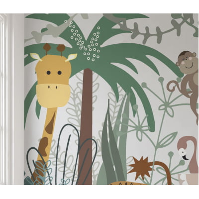 Papel de Parede Infantil Safari