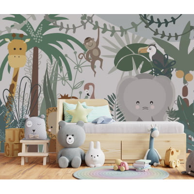 Papel de Parede Infantil Safari