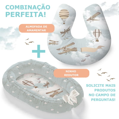 Kit Berço Enxoval de Bebê Aviões Balões 