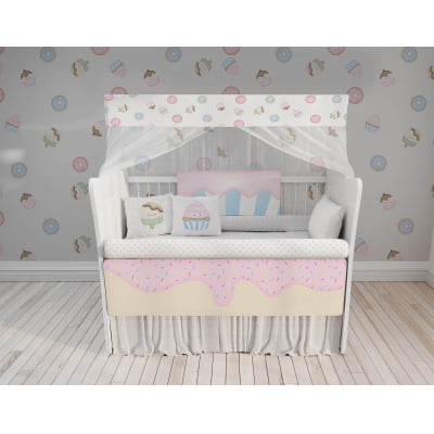 Kit Berço Enxoval de Bebê Docinho Cupcake 23 PÇS - KT240