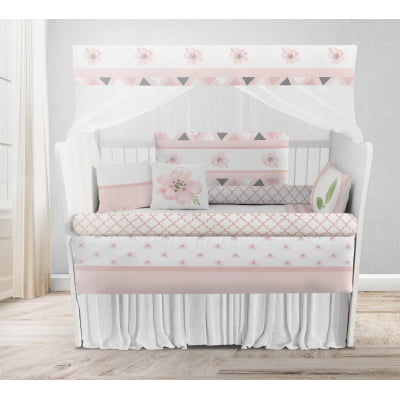 Kit Berço Enxoval de Bebê Floral 23 PÇS - KT78