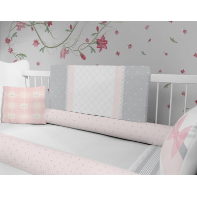 Kit Berço Enxoval de Bebê Floral Rosa